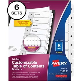 Avery&#174; 8-tab Custom Table of Contents Dividers
