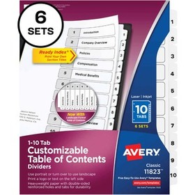 Avery&#174; Ready Index 10-tab Custom TOC Dividers