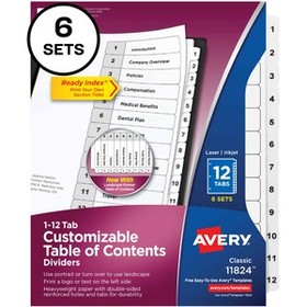 Avery&#174; Ready Index 12-tab Custom TOC Dividers