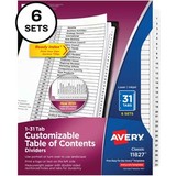 Avery® 1-31 Custom Table of Contents Dividers
