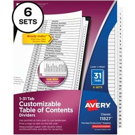 Avery&#174; 1-31 Custom Table of Contents Dividers