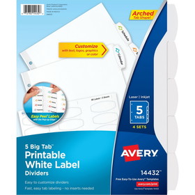 Avery Big Tab Printable Label Dividers, Easy Peel Labels, Tabs