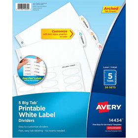 Avery Big Tab Printable White Label Dividers