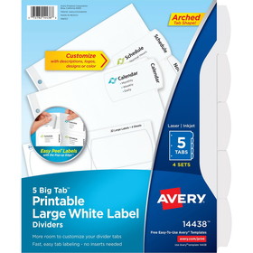 Avery Big Tab Printable White Label Dividers