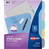 Avery Big Tab Write & Erase Durable Dividers, 5 Multicolor Tabs