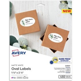 Avery&#174; Easy Peel Oval Labels, 22564, 2-1/2"W x 1-1/2"D, White, Pack Of 450