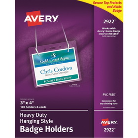 Avery Heavy-Duty Clear Hanging Style Badge Holders