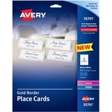 Avery® Laser, Inkjet Printable Place Card - Gold, White