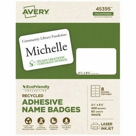 Avery Eco-friendly Premium Name Badge Labels, AVE45395