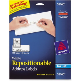 Avery Repositionable Address Labelss - Sure Feed Technology