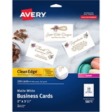 Avery Clean Edge Laser Business Card - White