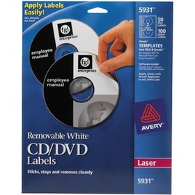 Avery&#174; 5931 Laser Labels Shuttered Jewel Case Inserts with Software for CD/DVD