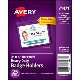 Avery Heavy-Duty Secure Top Clear Badge Holders