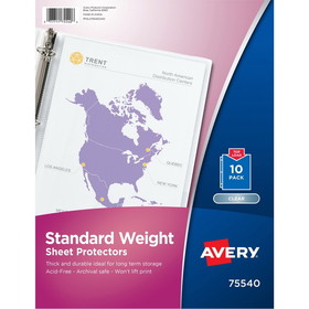 Avery Standard Weight Semi-Clear Sheet Protectors, 10 Sheet Protectors