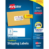 Avery White Shipping Labels, AVE8363