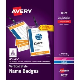Avery&#174; Vertical Name Badges & Tickets
