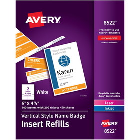 Avery Vertical Name Badge & Ticket Inserts