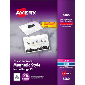 Avery Secure Magnetic Name Badges with Durable Plastic Holders and Heavy-duty Magnets