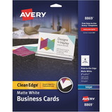 Avery Clean Edge Inkjet Business Card - White