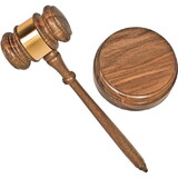 Advantus Gavel Set with Sound Block and Brass Band
