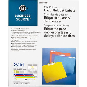 Business Source Laser/Inkjet File Folder Labels, BSN26101