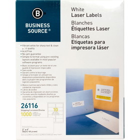 Business Source Bright White Premium-quality Shipping Labels, BSN26116