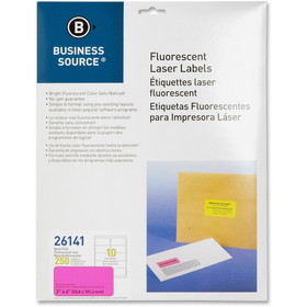 Business Source 2" Fluorescent Color Laser Labels, BSN26141