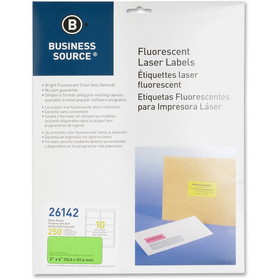 Business Source 2" Fluorescent Color Laser Labels, BSN26142