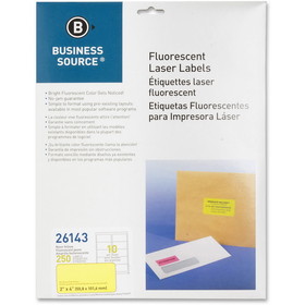 Business Source 2" Fluorescent Color Laser Labels, BSN26143