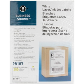 Business Source Bright White Premium-quality Internet Shipping Labels, BSN98107