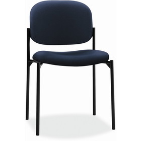 Basyx by HON VL606 Armless Guest Chair, Navy - Navy Blue Seat - Black Frame - 21.5" x 21" x 32.8" Overall Dimension