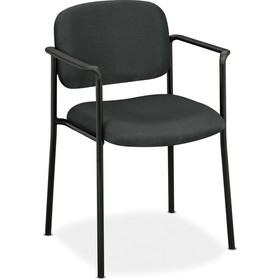 Basyx by HON VL616 Guest Chairs With Arms, Charcoal Seat - Black Frame - 23.3" x 21" x 32.8" Overall Dimension