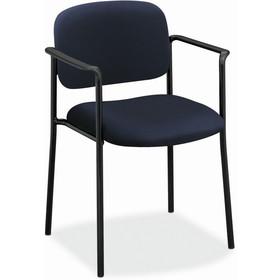 Basyx by HON VL616 Guest Chairs With Arms, Navy - Navy Blue Seat - Black Frame - 23.3" x 21" x 32.8" Overall Dimension