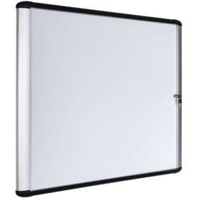 Bi-silque Enclosed Dry-Erase Board, 3' x 4' - Aluminum Frame - White