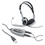 Compucessory Multimedia USB Stereo Headset, Stereo - Black, Silver - Mini-phone - Wired - Over-the-head - Binaural - 6.23 ft Cable, Price/EA