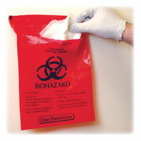 CareTek Stick-On Biohazard Infectious Red Waste Bags
