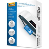 Fellowes Glossy Pouches - ID Tag punched, 7 mil, 100 pack
