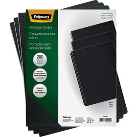 Fellowes Expressions? Linen Presentation Covers - Oversize, Black, 200 pack