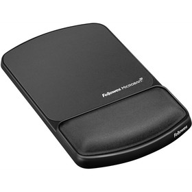 Fellowes Mouse Pad / Wrist Support with Microban Protection, 0.9" x 6.8" x 10.1" - Graphite - Polyester, Gel, Lycra