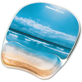 Fellowes Photo Gel Mouse Pad Wrist Rest with Microban, FEL9179301