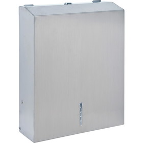 Genuine Joe Hand Towel Dispenser, C Fold, Multifold - 15.5" x 11.3" x 4" - Stainless Steel - Silver
