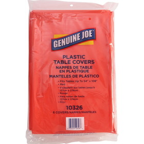 Genuine Joe Plastic Rectangular Table Covers, GJO10326