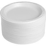 Genuine Joe Reusable Plastic White Plates, GJO10329