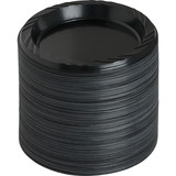 Genuine Joe Round Plastic Black Plates, GJO10427