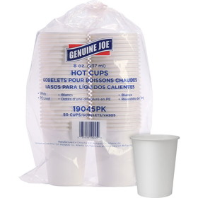 Genuine Joe Lined Disposable Hot Cups,