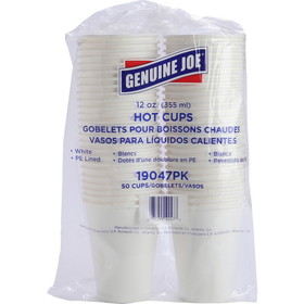 Genuine Joe Lined Disposable Hot Cups,