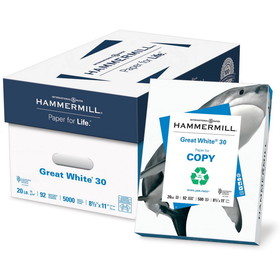Hammermill Paper for Copy 8.5x11 Laser, Inkjet Recycled Paper - White - Recycled - 30%