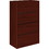 HON 10500 Series Lateral File, 36.9" x 20" x 59.1" - Wood - 4 x File Drawer(s) - Legal, Letter - Security Lock, Leveling Glide, Ball-bearing Suspension - Mahogany, HON10516NN
