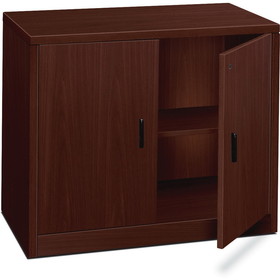 HON 10500 Series Bookcase Cabinet, 36" Width x 20" Depth x 29.5" Height - 2 Door - Straight Edge - Wood - Laminate, Mahogany