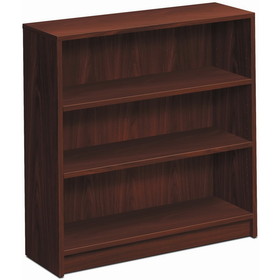 HON 1870 Series Bookcase, 36" x 11.5" x 36.1" - Hardboard, Wood, Particleboard - 3 x Shelf(ves) - Stain Resistant, Abrasion Resistant, Leveling Glide - Mahogany